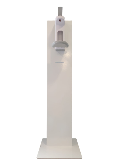Hygienesäule Smaller, schwarz / weiß - Inkl. 1 Liter - Euroflasche, mit langem Hebel
