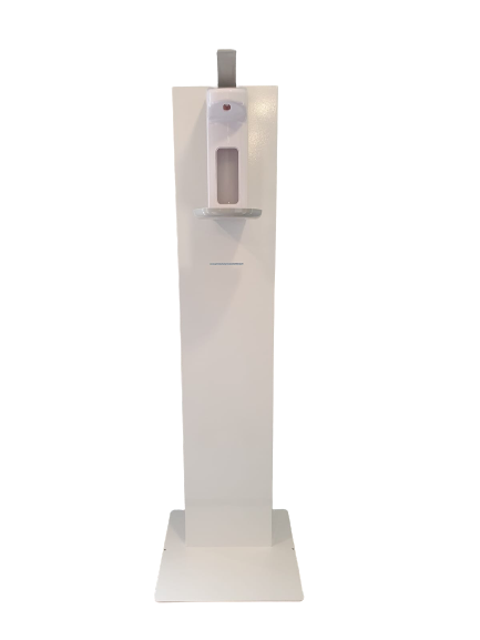 Hygienesäule Smaller, schwarz / weiß - Inkl. 1 Liter - Euroflasche, mit langem Hebel